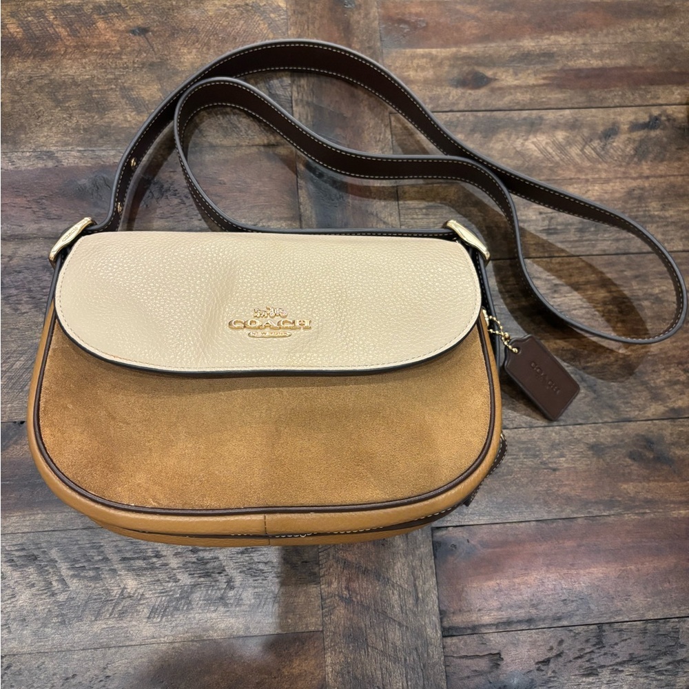 Coach Brown and Cream Crossbody Bag